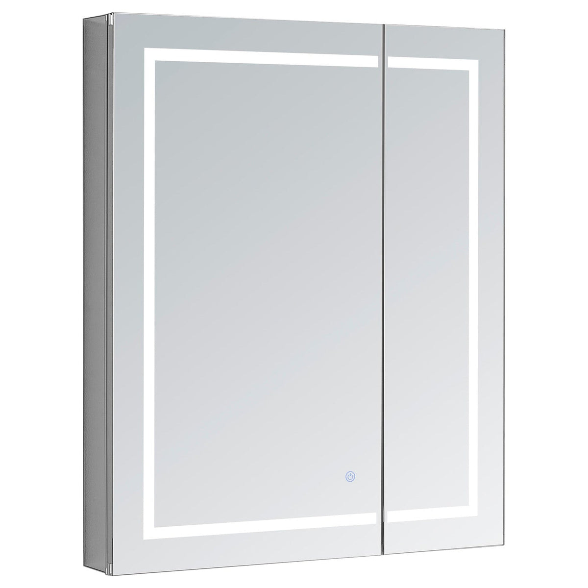 Aquadom Royale Basic 30" x 30" Single View Right Hinged Recessed or Surface Mount Medicine Cabinet With LED Lighting, Touch Screen Button, Dimmer - RB-3030-N