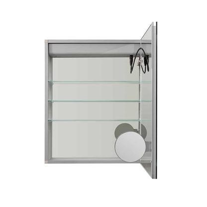 Aquadom Royale Basic Q 24" x 30" Rectangular Single View Right-Hinged Recessed or Surface Mount Medicine Cabinet With LED Lighting, Touch Screen Button, Dimmer - RBQ-2430R-N