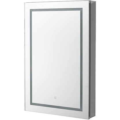 Aquadom Royale Plus 24" x 30" Extra Depth Rectangular Recessed or Surface Mount Single View Right Hinged LED Lighted Bathroom Medicine Cabinet With Defogger, Electrical Outlet, Magnifying Mirror - RPX-2430-6R