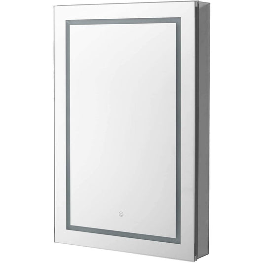 Aquadom Royale Plus 24" x 30" Extra Depth Rectangular Recessed or Surface Mount Single View Right Hinged LED Lighted Bathroom Medicine Cabinet With Defogger, Electrical Outlet, Magnifying Mirror - RPX-2430-6R