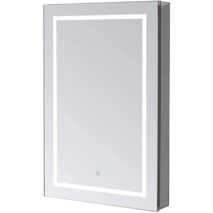 Aquadom Royale Plus 24" x 30" Extra Depth Rectangular Recessed or Surface Mount Single View Right Hinged LED Lighted Bathroom Medicine Cabinet With Defogger, Electrical Outlet, Magnifying Mirror - RPX-2430-6R