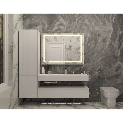 Aquadom Royale Plus 24" x 30" Extra Depth Rectangular Recessed or Surface Mount Single View Right Hinged LED Lighted Bathroom Medicine Cabinet With Defogger, Electrical Outlet, Magnifying Mirror - RPX-2430-6R
