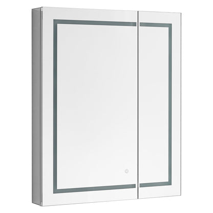 Aquadom Royale Plus 36" x 30" Rectangle Recessed or Surface Mount Bi-View LED Lighted Bathroom Medicine Cabinet With Defogger, Electrical Outlet, Magnifying Mirror - RP-3630-N