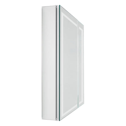 Aquadom Royale Plus 36" x 30" Rectangle Recessed or Surface Mount Bi-View LED Lighted Bathroom Medicine Cabinet With Defogger, Electrical Outlet, Magnifying Mirror - RP-3630-N