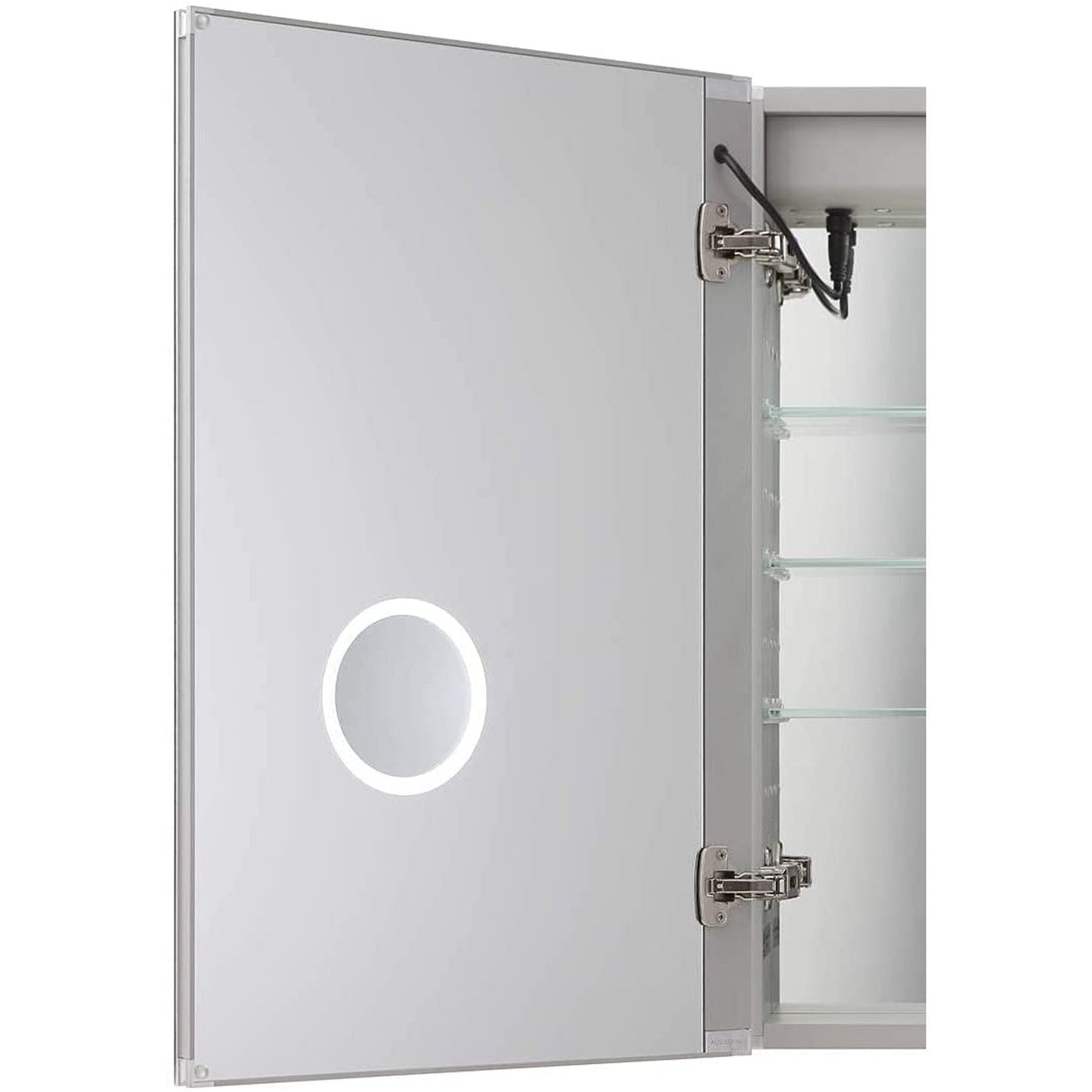 Aquadom Royale Plus 36" x 30" Rectangle Recessed or Surface Mount Bi-View LED Lighted Bathroom Medicine Cabinet With Defogger, Electrical Outlet, Magnifying Mirror - RP-3630-N