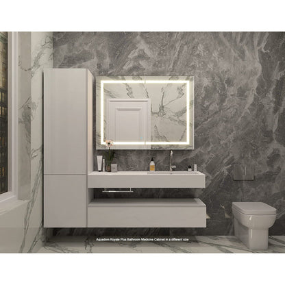 Aquadom Royale Plus 36" x 30" Rectangle Recessed or Surface Mount Bi-View LED Lighted Bathroom Medicine Cabinet With Defogger, Electrical Outlet, Magnifying Mirror - RP-3630-N
