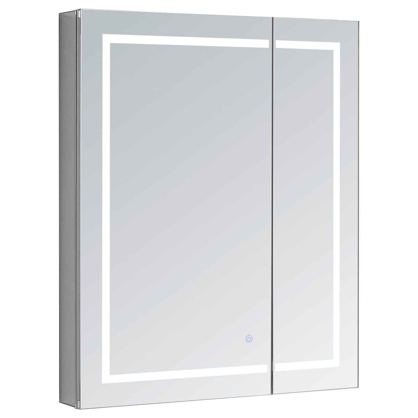 Aquadom Royale Plus 36" x 30" Rectangle Recessed or Surface Mount Bi-View LED Lighted Bathroom Medicine Cabinet With Defogger, Electrical Outlet, Magnifying Mirror - RP-3630-N