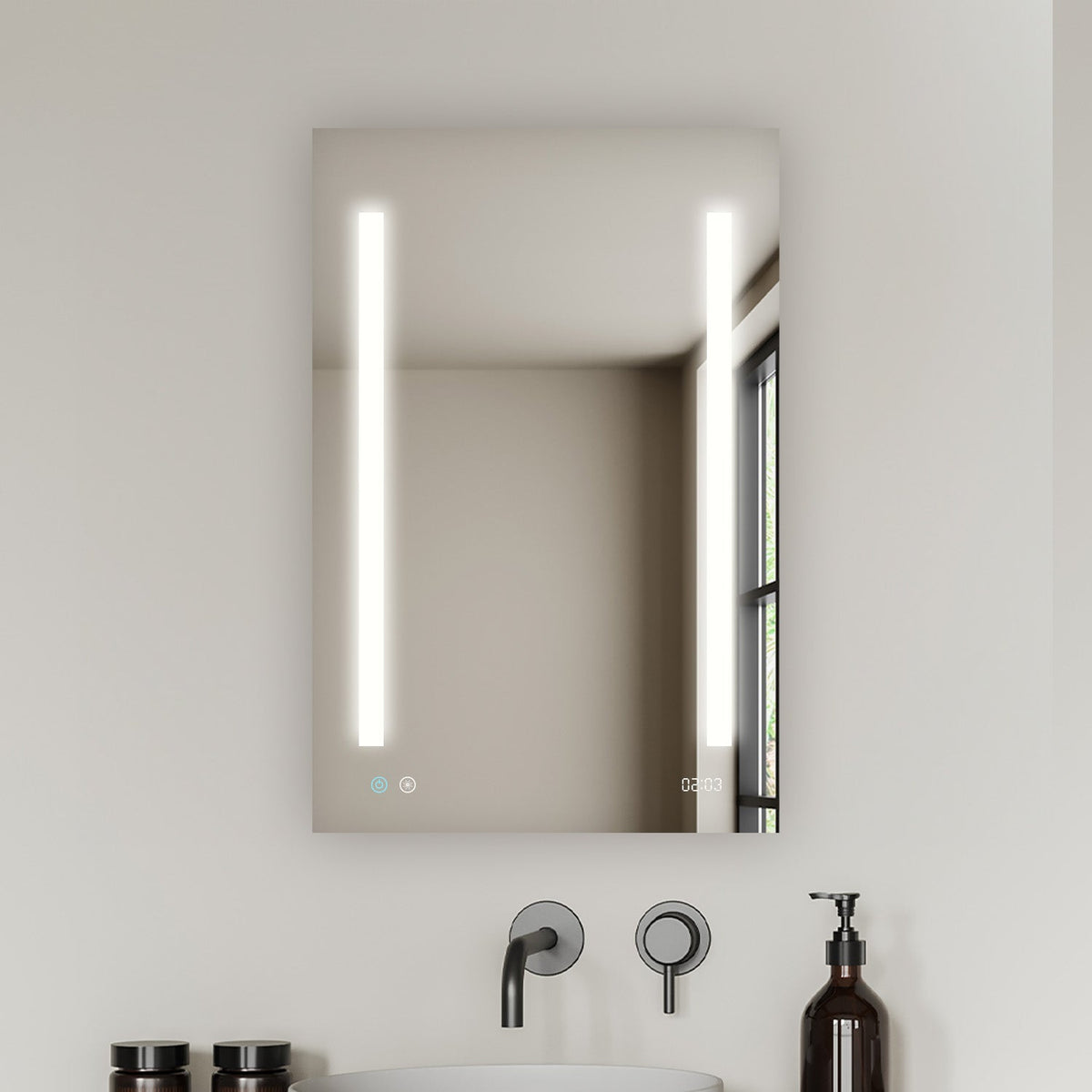Aquadom Signature Royale 24" x 36" Rectangle Right Hinged Medicine Cabinet With Lighting, Defogger, Integrated LED 3X Magnifying Mirror And Electrical Outlet with USB - SR-2436R-N
