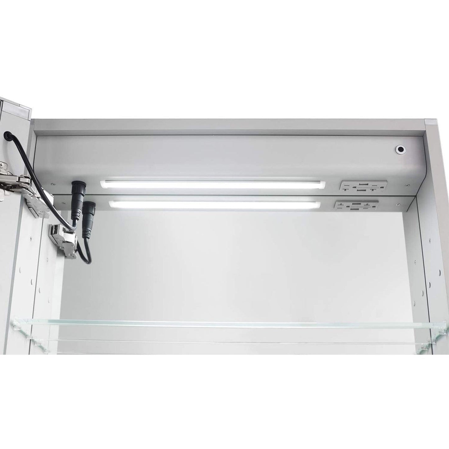 Aquadom Signature Royale Bi-View 36" x 30" Rectangular Medicine Cabinet With Lighting, Defogger, Integrated LED 3X Magnifying Mirror And Electrical Outlet with USB - SR-3630-N
