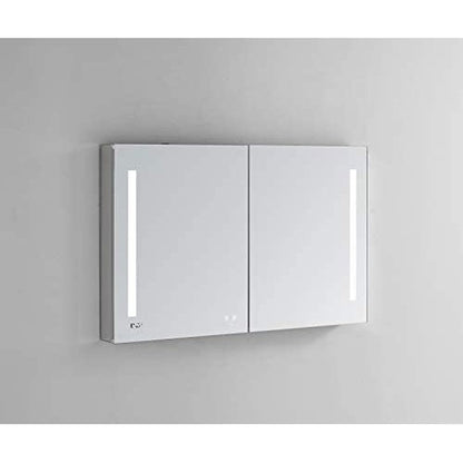Aquadom Signature Royale Bi-View 48" x 30" Rectangular Medicine Cabinet With Lighting, Defogger, Integrated LED 3X Magnifying Mirror And Electrical Outlet with USB - SR-4830-N