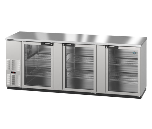 Hoshizaki BB95-G-S | 96" Wide 3 Glass Door Stainless Steel Back Bar - BB95-G-S