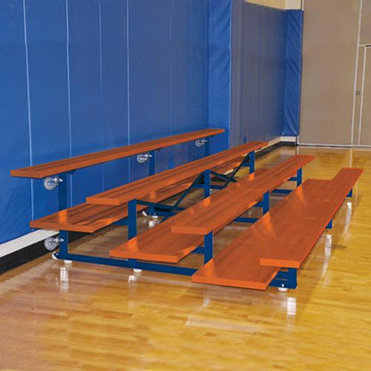 Bleacher 4 Row 21' Tip & Roll Preferred Portable Aluminum - BLDP-421TRG