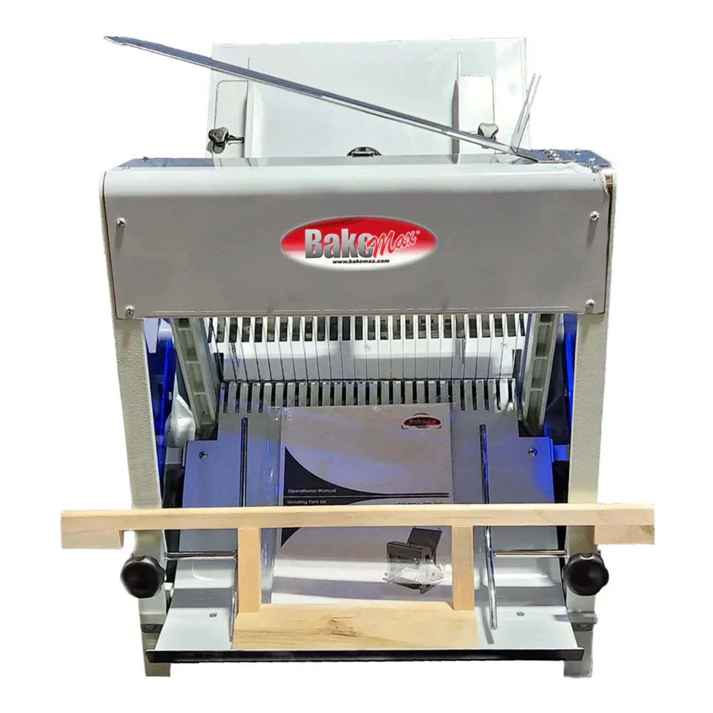 BakeMax  30" Gravity Feed Bread Slicer, Countertop, 15" Max Loaf Length, 110/60/1 -