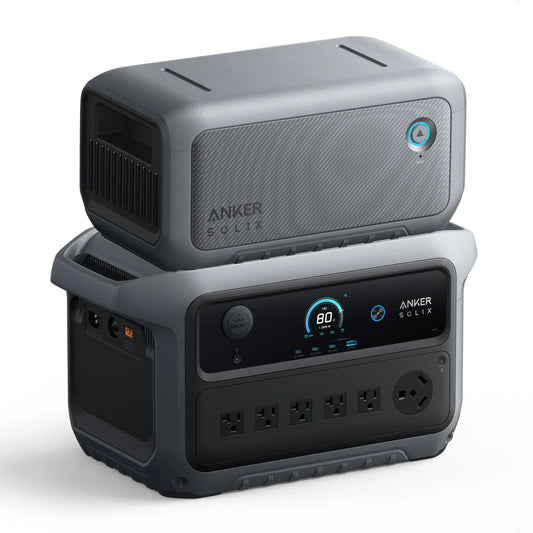 Aurora Generators SOLIX C2000 Gen2 Portable Power Station + Anker SOLIX BP2000 Expansion Battery Gen 2 - B17831A1