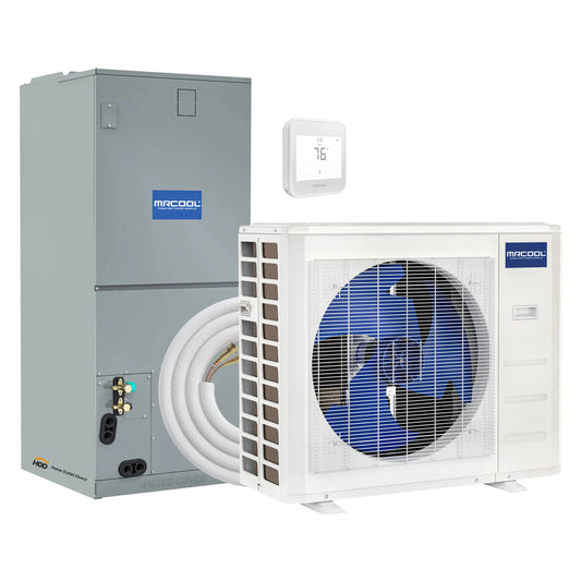 MRCOOL Hyper Heat 2nd Gen 24K BTU, 2 Ton, 18.3 SEER2 Heat Pump Condenser and Ducted Air Handler with 35 Ft. R-454B No-Vac Lineset  - CENTRAL-24-HP-230B35