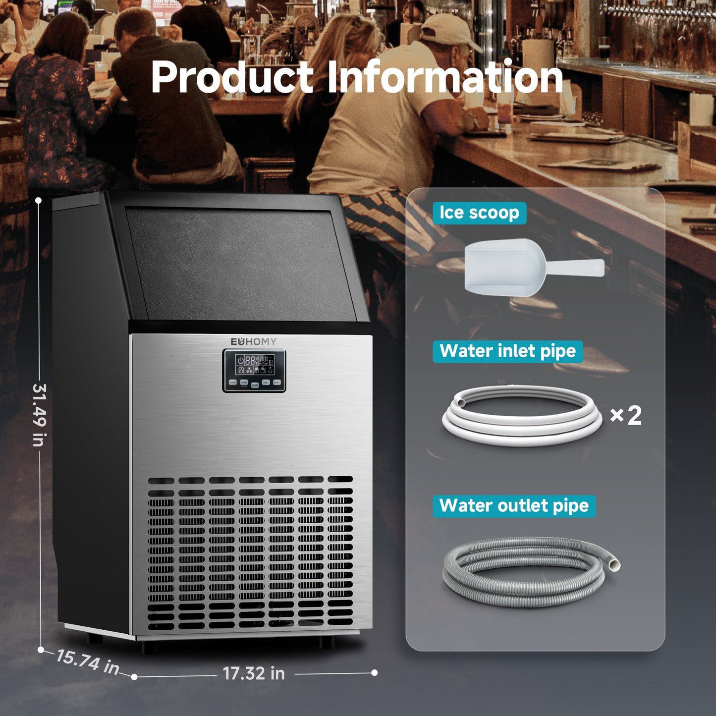 Euhomy Moon SE Crescent Commercial Ice Machine - CIM009
