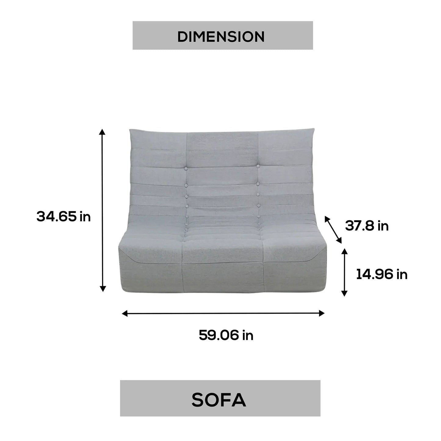 Deko Living Gray Outdoor Compressed Foam Sofa  - COP30019SOF