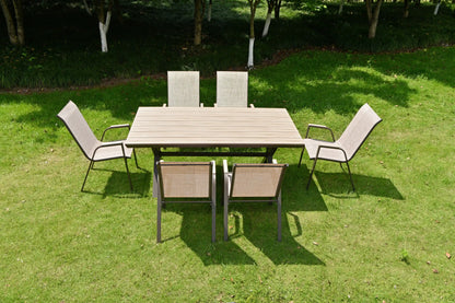 Deko Living 7 Piece Brown Outdoor Dining Chairs and Table Set  - COP30702BWN