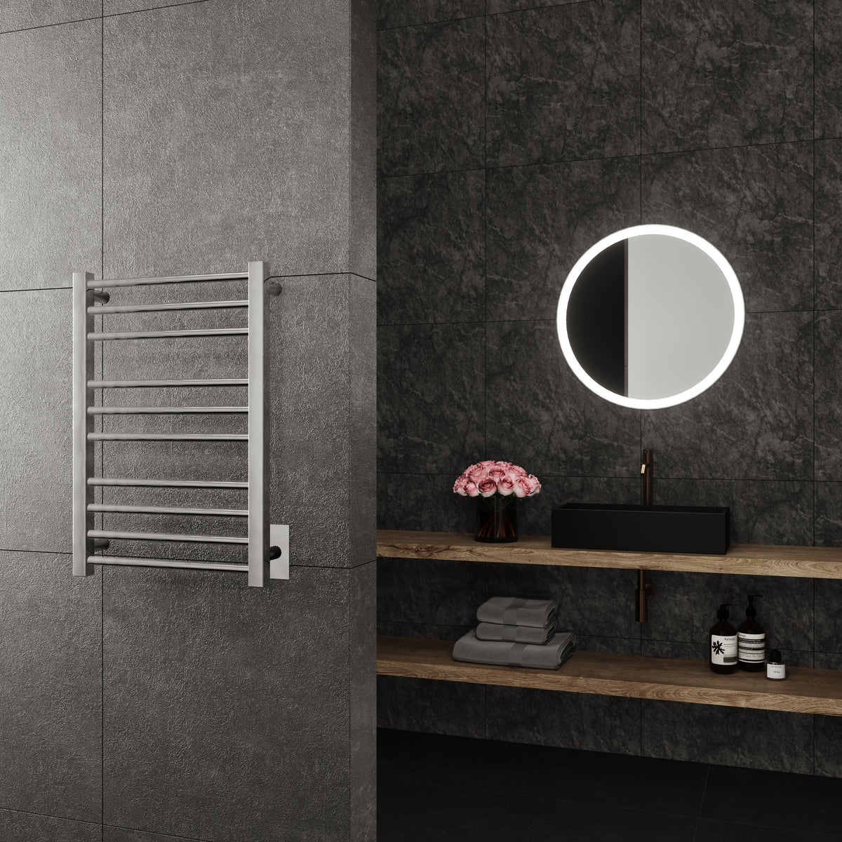Paris Mirror Cronos Wall Mounted Electric Towel Warmer in Chrome - CRONCHR10
