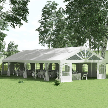 Outsunny 19.5' x 39' Large Sun Shade Canopy Tent for Parties, Weddings, BBQ, White - 84C-512V00WT