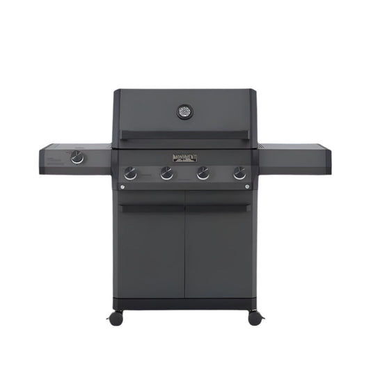 Monument Grills Eminence 425 Series | 4 Burner Fortified Propane Gas Grill in Silky Matte Black - E425
