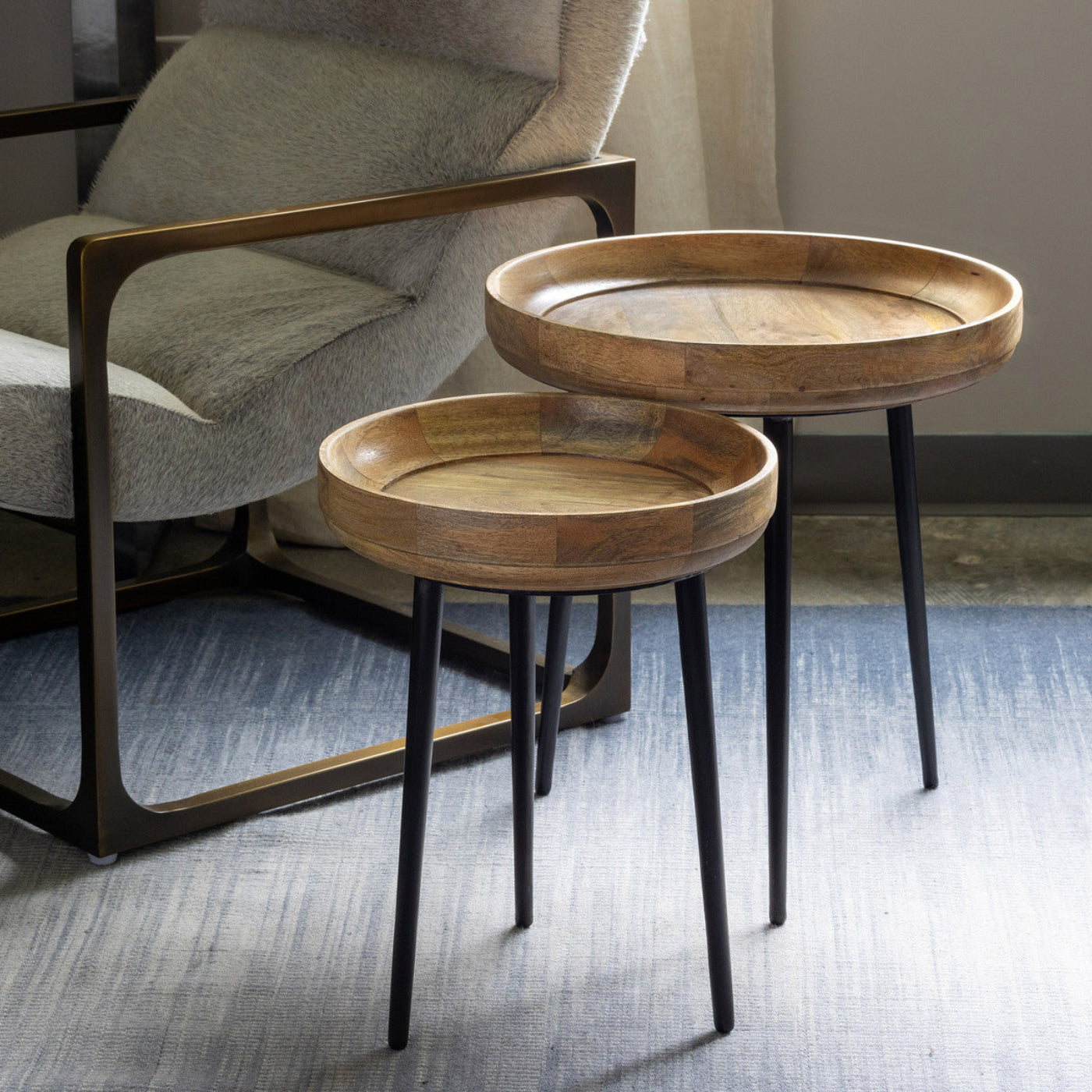 Park Hill Collection Urban Living Nested Wood and Iron Occasional Tables, Set of 2 - Park Hill Collection Urban Living Osborne Iron Console - EFC20147EFS06054