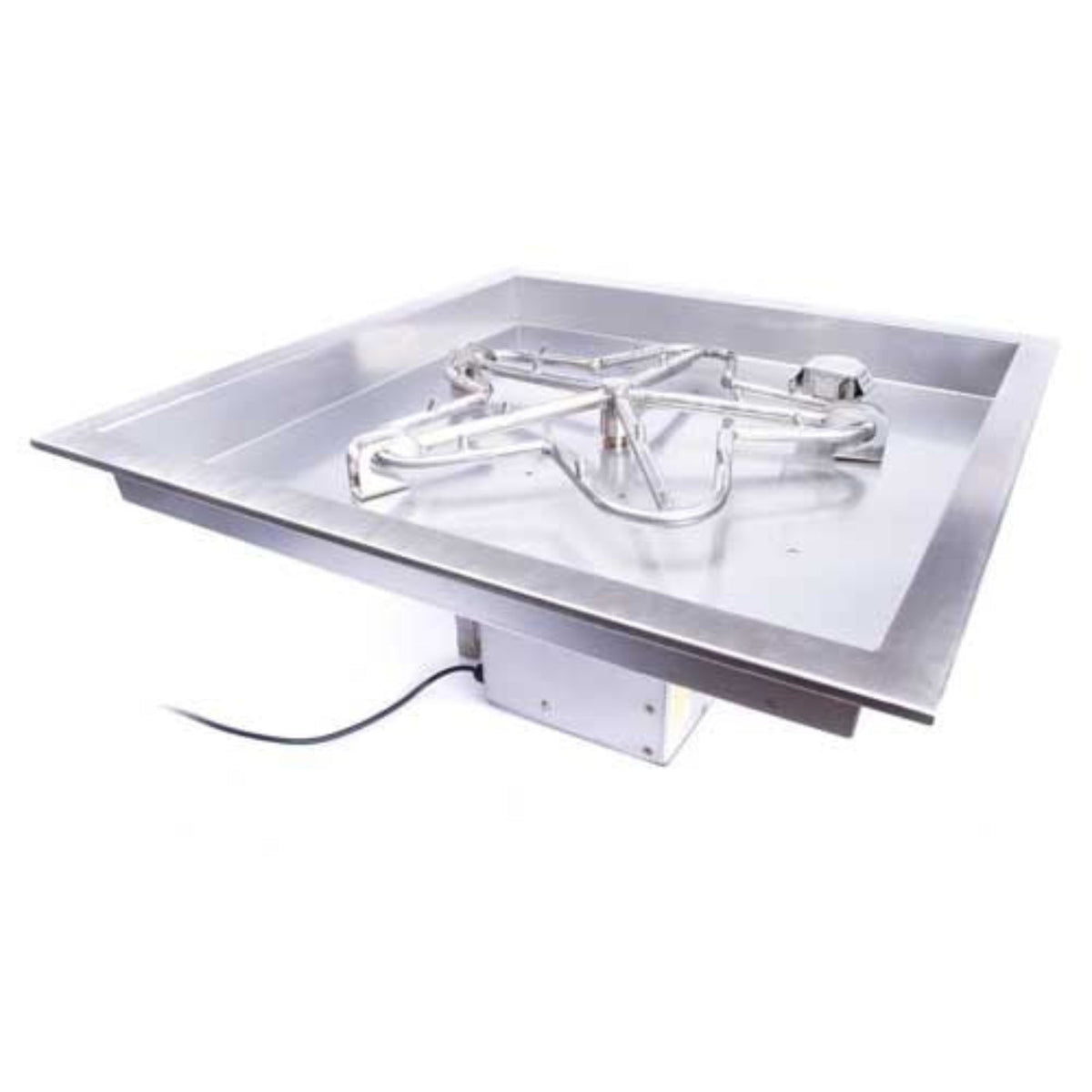 HPC 42″ Square Drop In Pan Torpedo Burner Electronic Ignition System - TOR-42FSSEI-SQBL-120VAC-NG