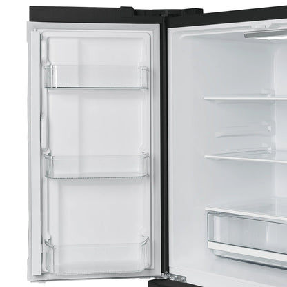 Forno Espresso Moena 36-inch 19.2 Cu.ft French Door Refrigerator in Black with Antique Brass Handle -FFRBI1820-36BLK