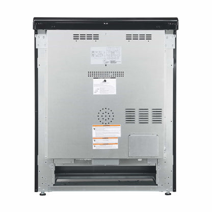 Forno 5-Piece Appliance Package - 30-Inch Electric Range, Under Cabinet Range Hood, French Door Refrigerator, Dishwasher, & 24-Inch Microwave Drawer in Black with Stainless Steel Trim - APR5-6012-30BLK