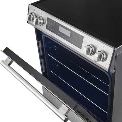 Forno 5-Piece Appliance Package - 30-Inch Induction Range, Under Cabinet Range Hood, Refrigerator with Water Dispenser, Dishwasher, and 30-Inch Microwave Drawer in Stainless Steel - APW5-905-30-MWD30