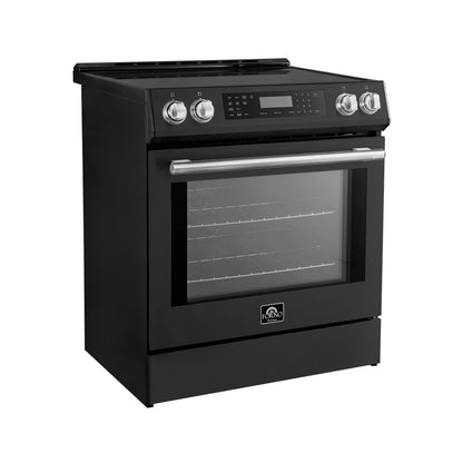 Forno Espresso Donatello 30-Inch Induction Range with Digital Display in Black with Stainless Steel Handle - FFSIN0905-30BLK