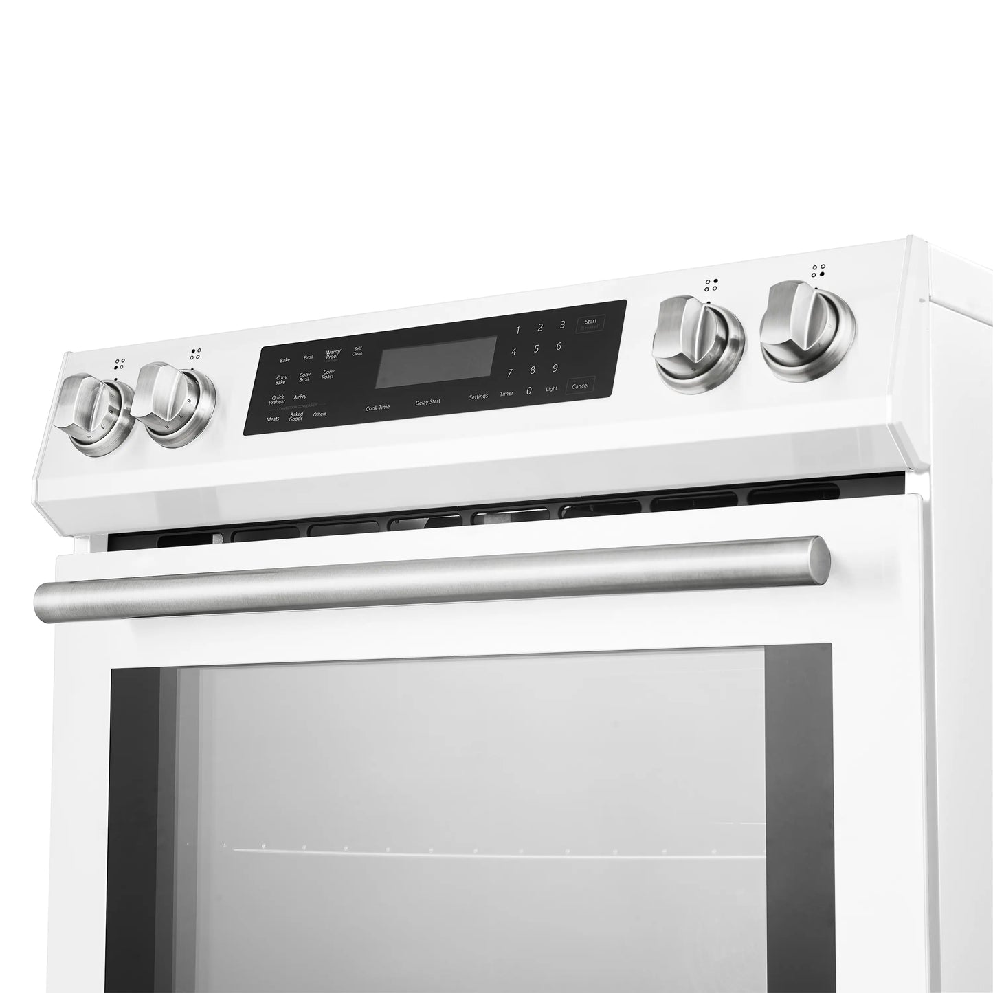 Forno 5-Piece Appliance Package - 30-Inch Induction Range, Under Cabinet Range Hood, Refrigerator with Water Dispenser, Dishwasher, and 30-Inch Microwave Oven in White with Antique Brass Trim - APW5-905-30WHT-MWO30