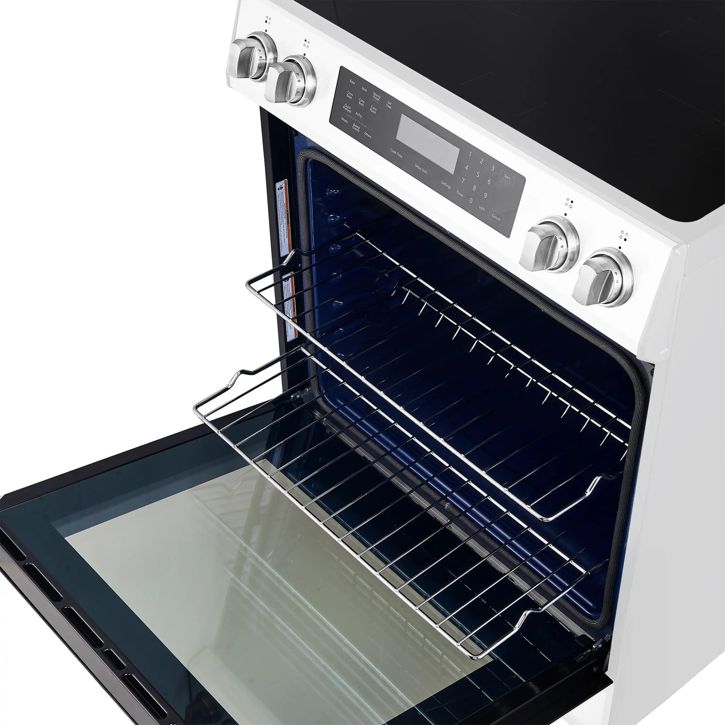 Forno 5-Piece Appliance Package - 30-Inch Inducton Range, Under Cabinet Range Hood, Refrigerator with Water Dispenser, Dishwasher, and 24-Inch Microwave Oven in White with Antique Brass Trim - APW5-905-30WHT-MWO24