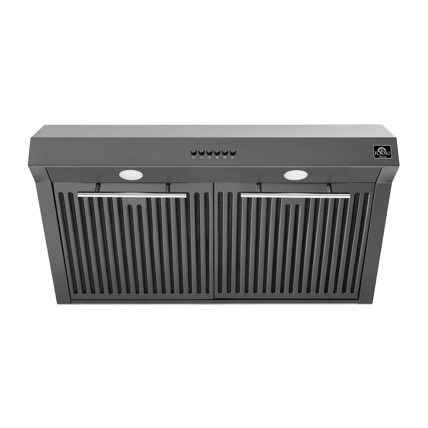 Forno 5-Piece Appliance Package - 30-Inch Induction Range, Under Cabinet Range Hood, French Door Refrigerator, Dishwasher, and 30-Inch Microwave Drawer in Black with Stainless Steel Trim - APR5-905-30BLK-MWD30