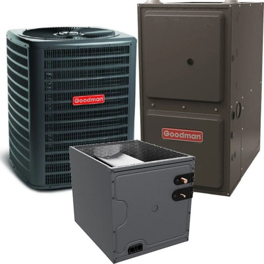 Goodman - 2.5 Ton/40,000 BTU 96% AFUE Gas Furnace and Air Conditioner System - Downflow - 14.3 SEER2 - R32 - CAPTA3026B3