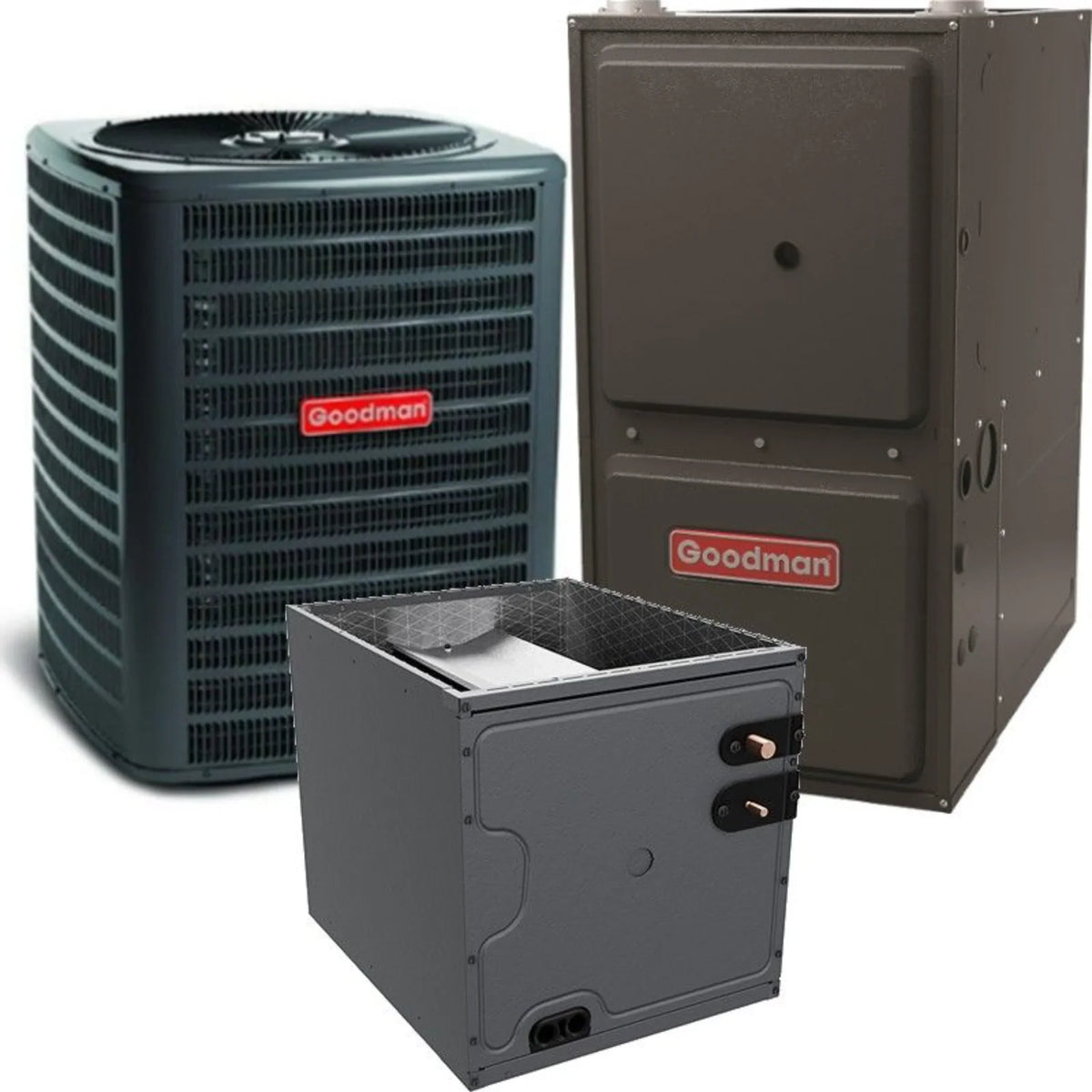 Goodman - 2.5 Ton/60,000 BTU 96% AFUE Gas Furnace and Air Conditioner System - Downflow - 14.3 SEER2 - R32 - CAPTA3026B3