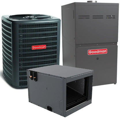 Goodman - 2.5 Ton/80,000 BTU 80% AFUE Gas Furnace and Air Conditioner System - Horizontal - 16 SEER2 - R32 - GLXS5BA3010 / CHPTA3630B3 / GR9S800803BN