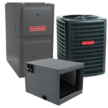 Goodman - 2 Ton/80,000 BTU 96% AFUE Gas Furnace and Air Conditioner System - Horizontal - 14.3 SEER2 - R32 - CHPTA2426B3