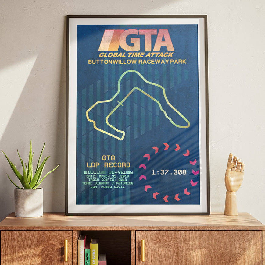 Buttonwillow Record Poster - GTA x Standing Start Co.