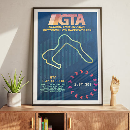 Buttonwillow Record Poster - GTA x Standing Start Co.