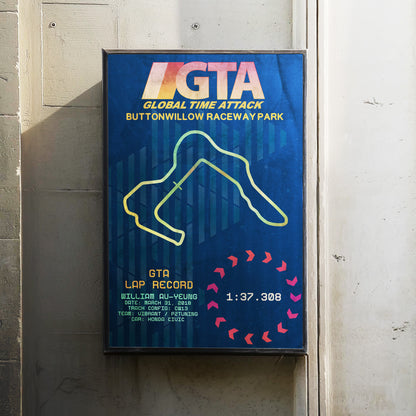 Buttonwillow Record Poster - GTA x Standing Start Co.