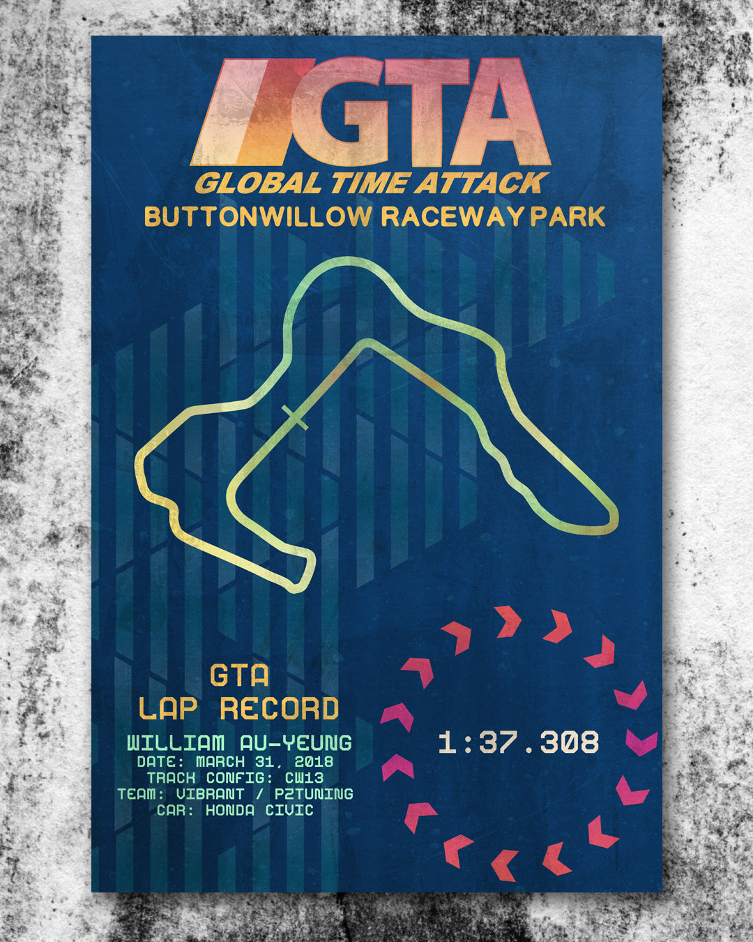 Buttonwillow Record Poster - GTA x Standing Start Co.