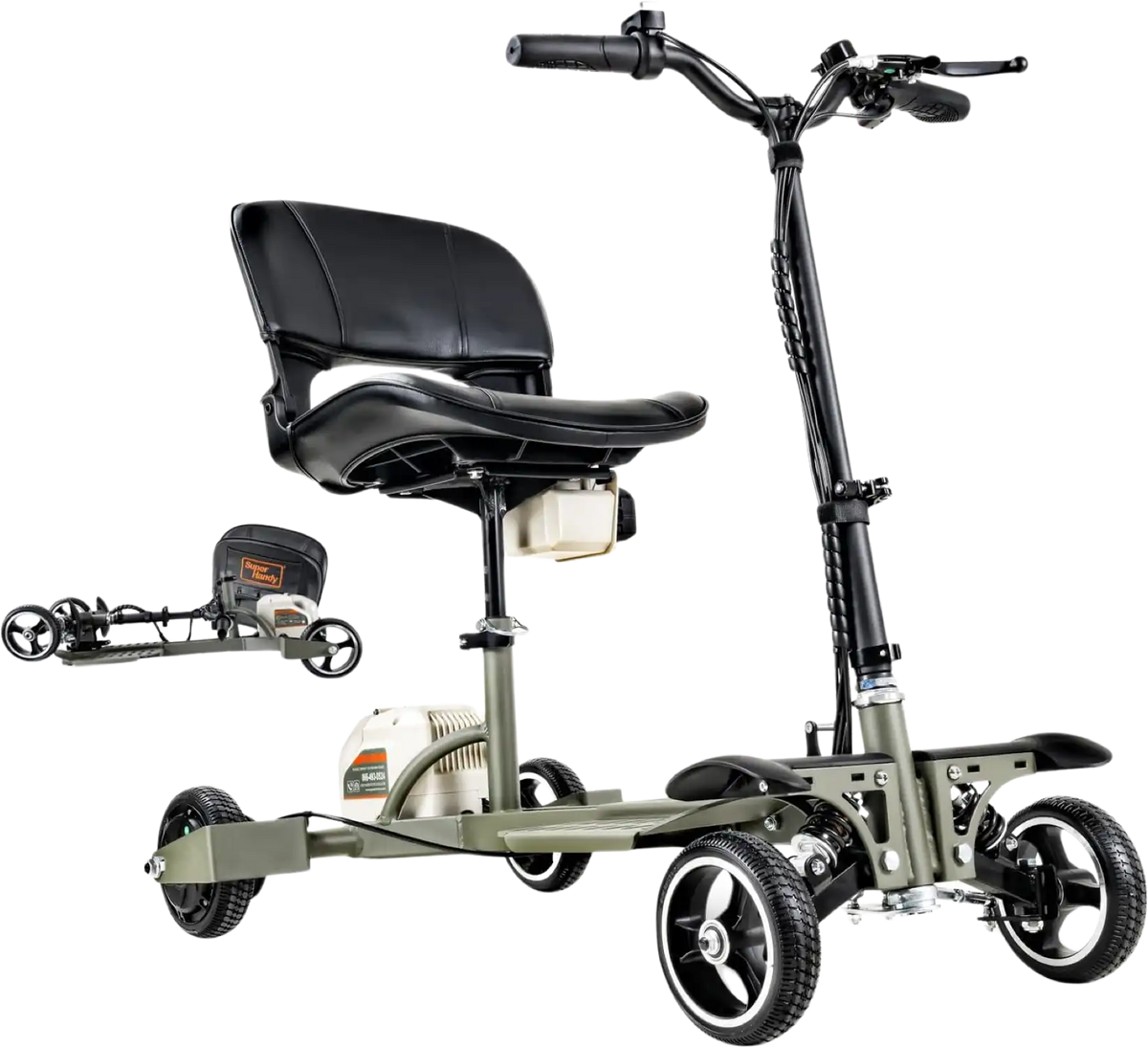 Super Handy GUT164 GUT165 Mobility Scooter 4 Wheel Foldable 48V 2Ah 330 lbs. Capacity 3.7 MPH 6.5 Mile Range New - GUT164