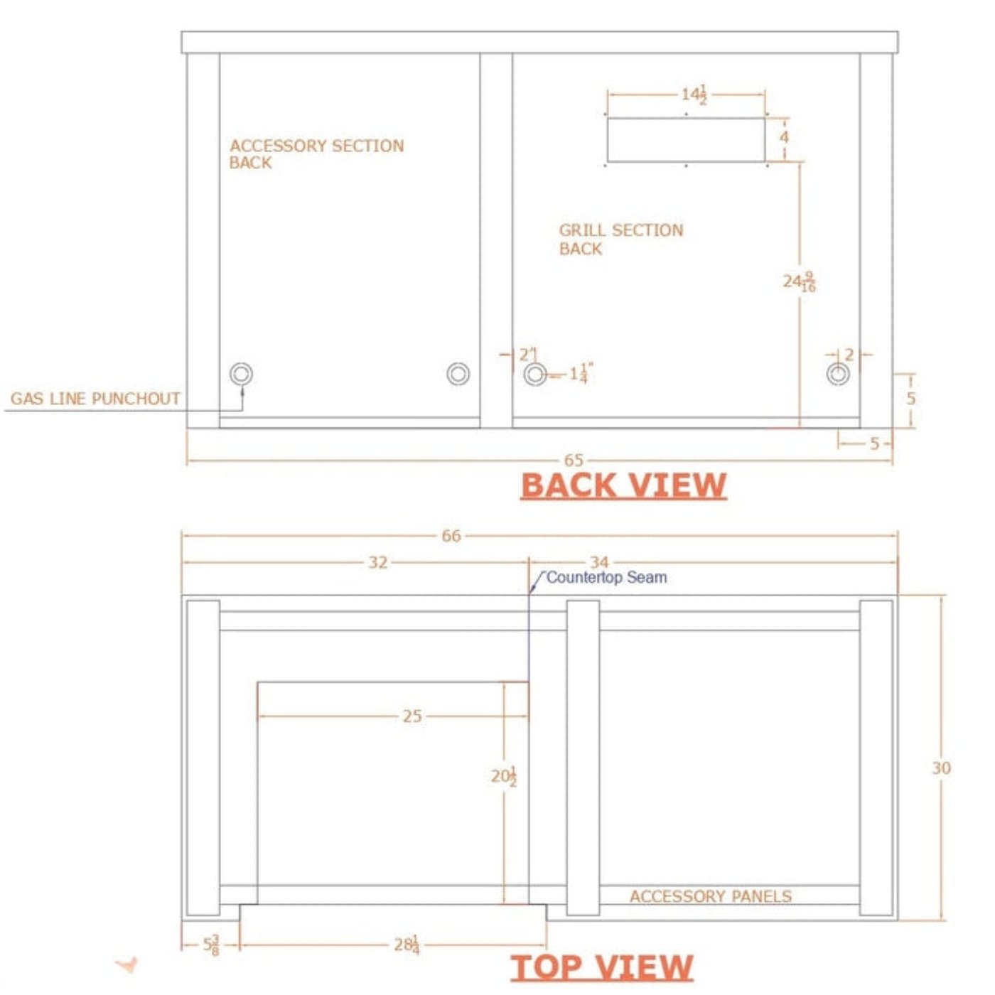Haven Outdoor 72-Inch Outdoor Kitchen Island with 24-Inch Refrigerator, Gas Grill & Double Access Door - HCOY96REF-AB-LP