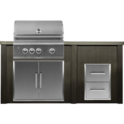 Haven Outdoor 72-Inch Outdoor Kitchen Island with 2 Drawer Cabinet Space - HCOY72DRAWAB