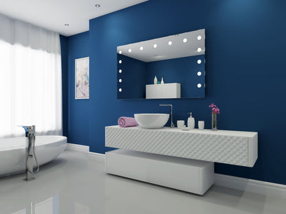 Paris Mirror 60" x 36" Rectangle Hollywood Illuminated Mirror 6000K - HOLLX60366000