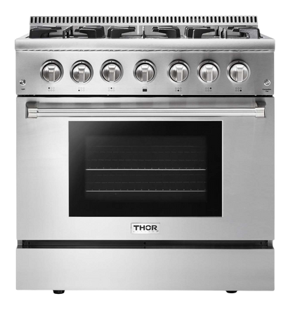 Thor Kitchen 36-Inch Professional Dual Fuel Liquid Propane Range - HRD3606ULP