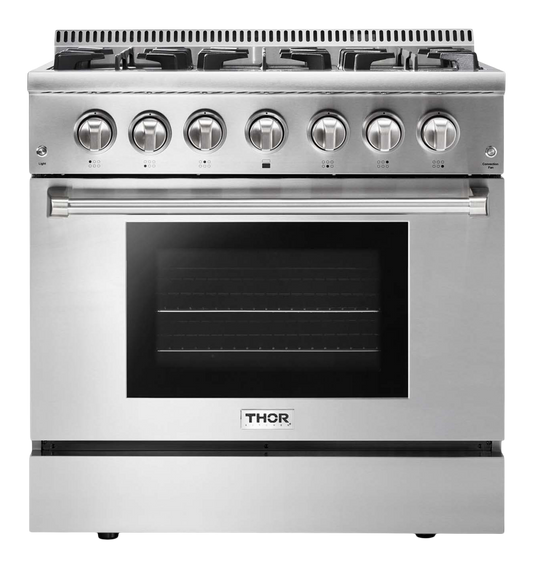 Thor Kitchen 36-Inch Professional Dual Fuel Liquid Propane Range - HRD3606ULP