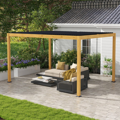 Outsunny 10' x 13' Aluminum Louvered Pergola with Adjustable Roof, Hardtop Gazebo for Outdoor Spaces, Gray - 84C-454V01ND