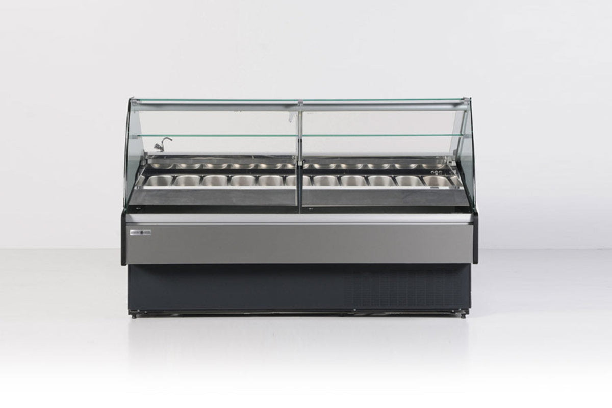 Hydra-Kool  | 40" Wide Self Contained Curved Glass Gelato Display Case - KFM-GL-40-S